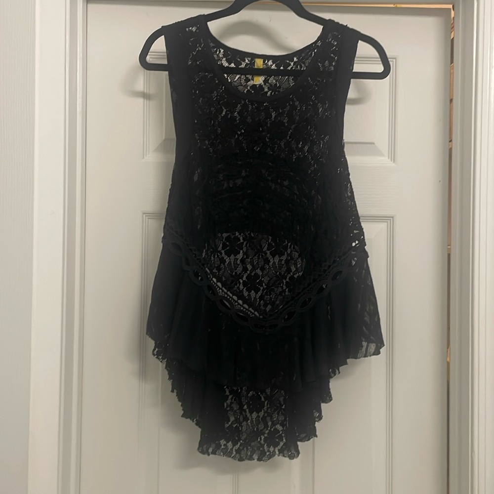 Free People Open Back Lace Top